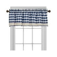thumbnail image 1 of Gingham Plaid Window Curtain Valance Treatment with Macrame Trim - Navy, 1 of 1
