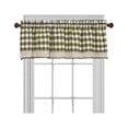 thumbnail image 1 of Gingham Plaid Window Curtain Valance Treatment with Macrame Trim - Sage, 1 of 1