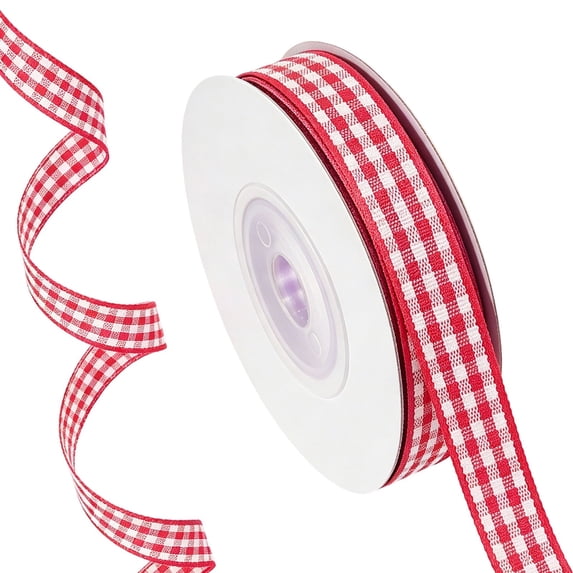 Gingham Ribbon 0.4" x 10 Yards Ribbon for Gift Wrapping, Polyester Plaid Buffalo Checkered Ribbons for Crafts, Thin Crafts Ribbon for Picnic and Party Decoration for Bow Wreath Birthday Wedding