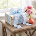 thumbnail image 1 of Gingham Ribbon Bow Decor, Polyester Construction, Woven Checkered Bow Tie For Wreath Chair Vase Gift Box Display Decor, Home Holiday Decor, 1 of 7