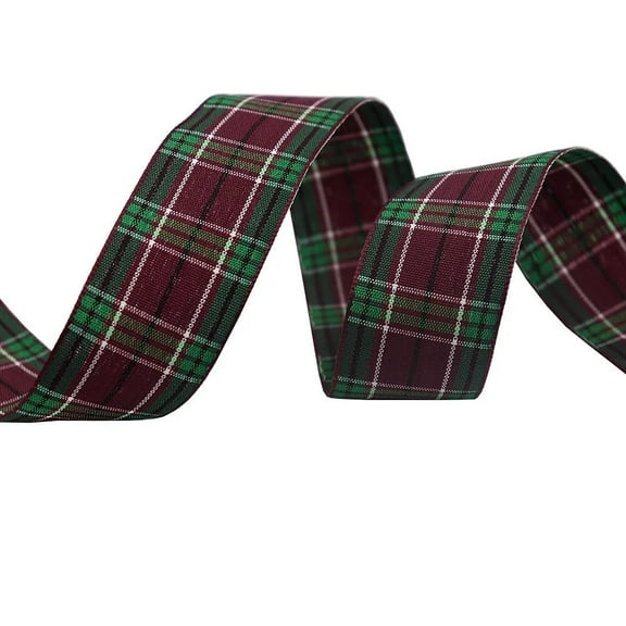 Gingham Ribbon Checkered Ribbon 1-Inch Wide Taffeta Plaid Ribbon 5 Yard Long 100% Polyester Woven Edge