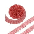 thumbnail image 1 of Gingham Ribbon Fabric Edge Trimming,QZS Portable Gingham Ribbon,Dress Ruffle Trim,1Pack Red Ruffle Pleated Lace Edge Trim for Home,5 Yards, 1 of 6