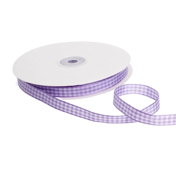 Gingham Ribbon Roll, 0.39 Inch Wide Polyester Checkered Ribbon with Woven Edge for Gift Wrapping and Crafts, 9 Colors Available for Holiday Decoration and DIY Projects