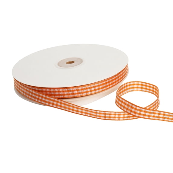 Gingham Ribbon Roll, 0.39 Inch Wide Polyester Checkered Ribbon with Woven Edge for Gift Wrapping and Crafts, 9 Colors Available for Holiday Decoration and DIY Projects