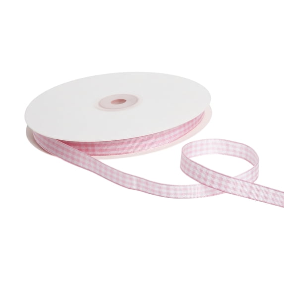 Gingham Ribbon Roll, 0.39 Inch Wide Polyester Checkered Ribbon with Woven Edge for Gift Wrapping and Crafts, 9 Colors Available for Holiday Decoration and DIY Projects