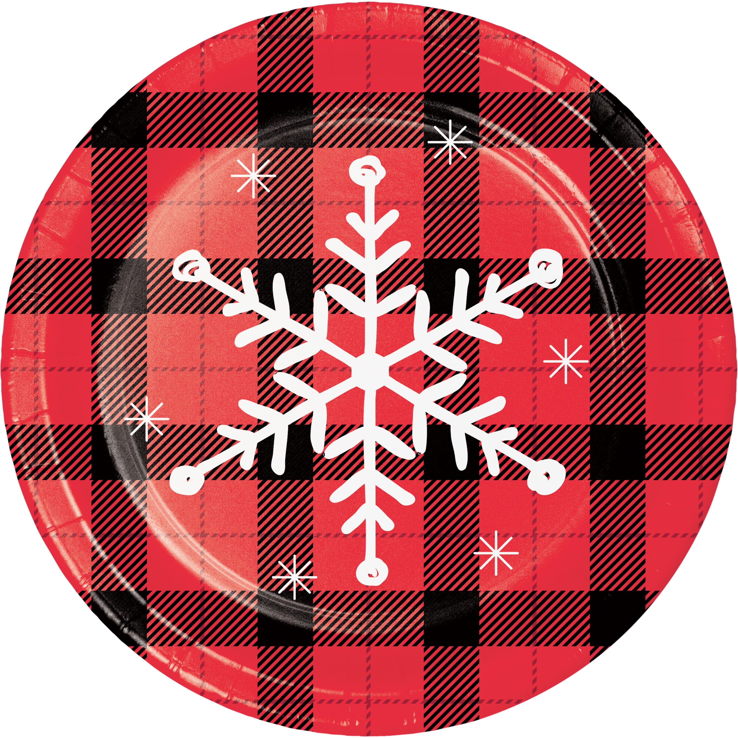 Gingham Snowflake Dessert Plates, 7 in, 24 Count, by Holiday Time