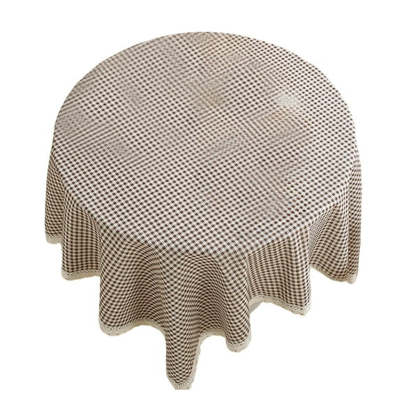 Gingham Tablecloth Rectangle 39x59'' Cotton Linen Fabric Checkered Table Cloth with Lace Trim Washable Wrinkle Free Buffalo Plaid Table Cover for Spring Outdoor Party Picnic Kitchen Dining