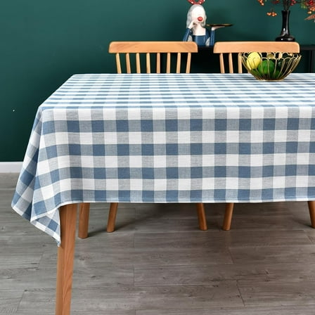 Gingham Tablecloth Rectangle Table Cloth Heavy Duty Cotton Checkered Table Cover for Spring Picnic Kitchen Dining(C-Sage Green, 60x102 inch)