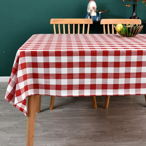 Gingham Tablecloth Rectangle Table Cloth Heavy Duty Cotton Checkered Table Cover for Spring Picnic Kitchen Dining(C-Sage Green, 60x70 inch)