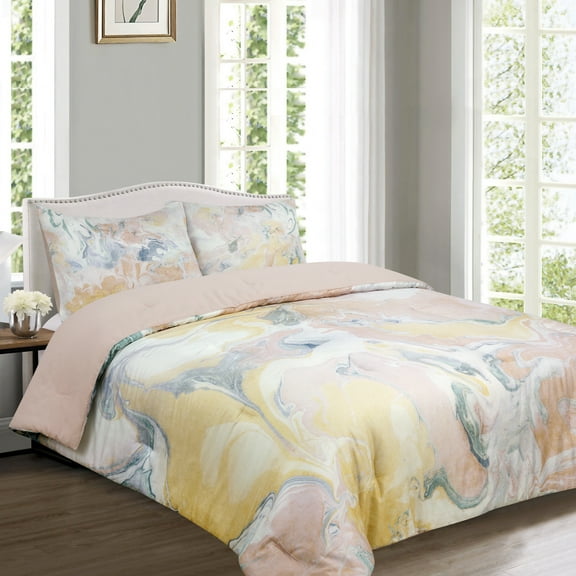 Marble 3 Piece Comforter Set - King