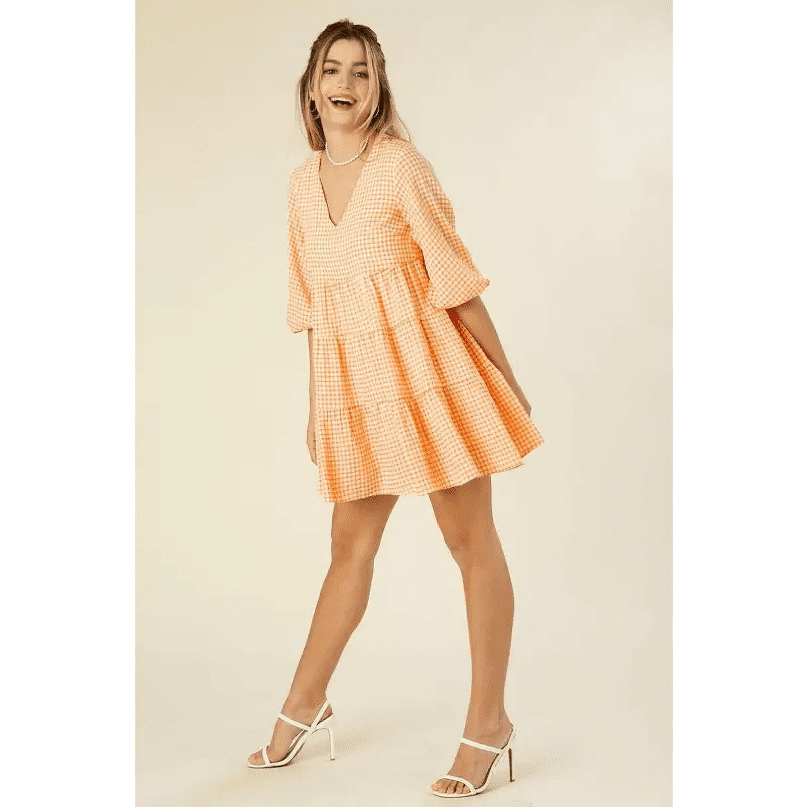 美品　uhr Checkered Tiered Dress 1-2y Checkered Tiered Dress – Uhr Online store