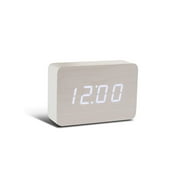 Gingko Brick Click Clock  8" x 6" Time/Date/Temp Alarm Clock White