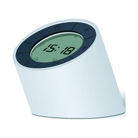 Gingko Edge Click Clock 3" x 3.5" Time/Date/Temp Alarm Clock White