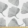 thumbnail image 1 of Ambesonne Gingko Fabric by the Yard Upholstery, Minimalist Nature Leafage, 5 Yards, Black White, 1 of 4