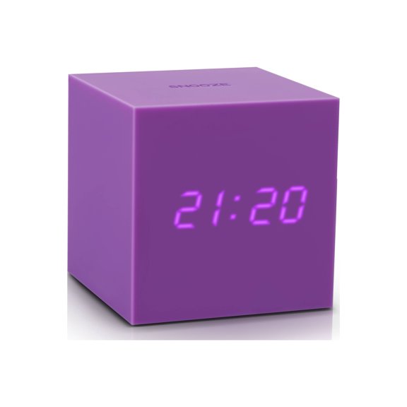 Gingko Gravity Cube Click Clock 3" x 3" Time/Date/Temp