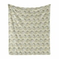 thumbnail image 1 of Gingko Soft Flannel Fleece Throw Blanket, Soft Earth Toned Biloba Tree Leaves Flourishing Season Retro Pattern, Cozy Plush for Indoor and Outdoor Use, 70" x 90", Sage Green Eggshell, by Ambesonne, 1 of 6