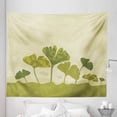 thumbnail image 1 of Gingko Tapestry, Tree Leaf Stem Biloba Natural Curved Leaves Seasonal Harvest Graphic, Fabric Wall Hanging Decor for Bedroom Living Room Dorm, 5 Sizes, Olive Green and Beige, by Ambesonne, 1 of 1