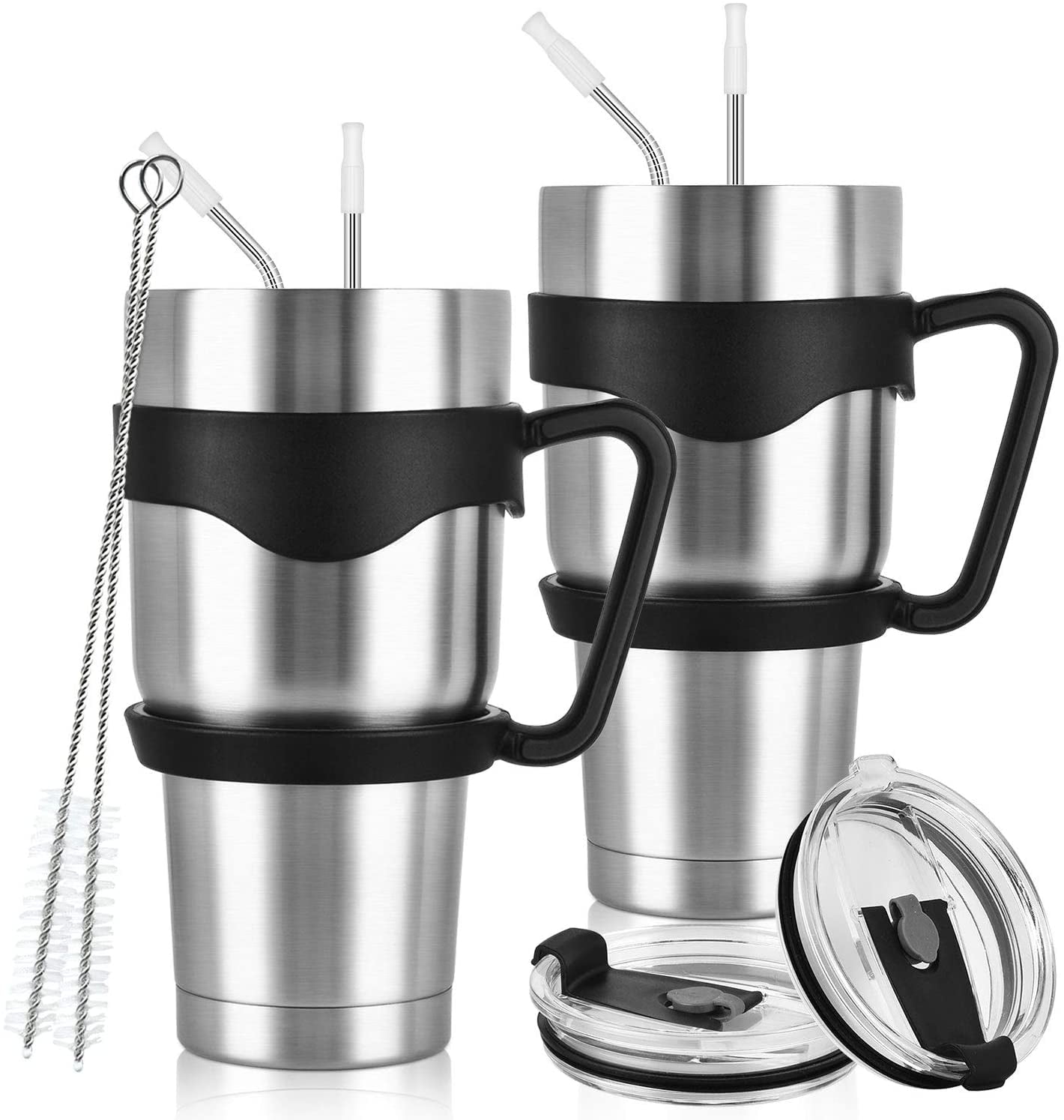 Gingprous 2 Pack 30 oz Stainless Steel Insulated Travel Tumblers , Double Wall Vacuum Tumbler