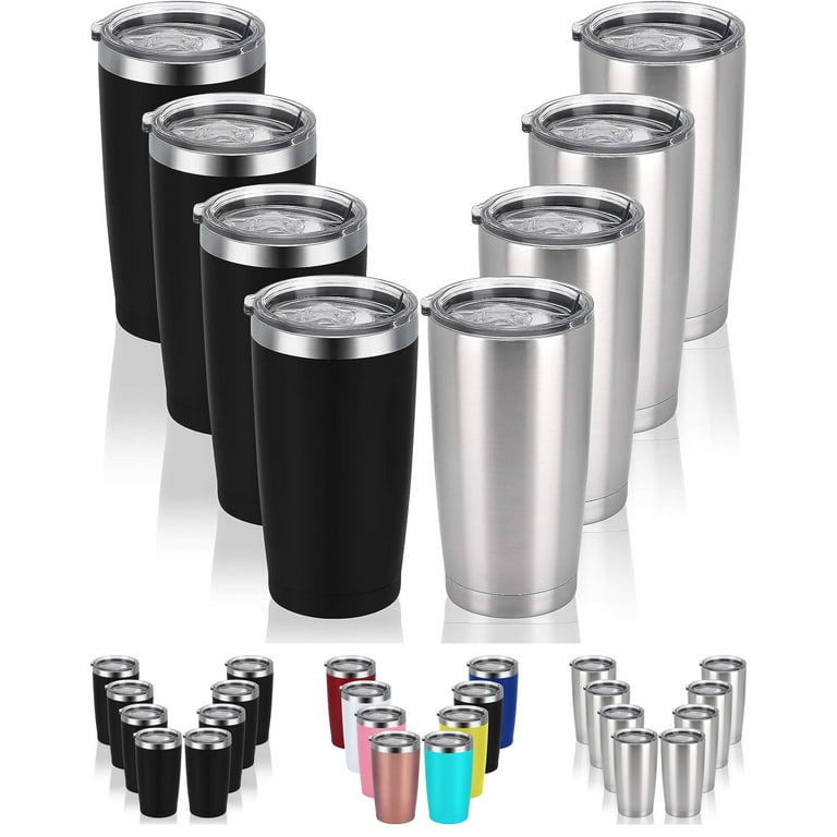 SHOWERORO 2pcs Stainless Tumbler Stainless Steel Tumblers  Double Wall Drinking Cups Irregular Tumbler Coffee Mug with Lid Coffee Mugs  for Men Drinking Tumblers with Lids and Straws Water Cup: Tumblers