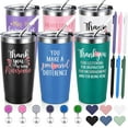 thumbnail image 1 of Gingprous Appreciation Gifts for Social Works Practitioner, 20oz Multicolor Insulated Travel Tumblers with Badge Holders Bookmarks Pens, Birthday Graduation Christmas Gifts, 1 of 8