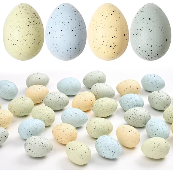 Gingprous 32 Pcs Plastic Speckled Easter Eggs Easter Centerpiece Table Decor for Indoor Outdoor Home Vase Filler Basket Spring Party DIY
