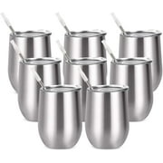 VEGOND Wine Tumblers Bulk 12 Pack, 12oz Stainless Steel Stemless Wine Glass  with Lids and Straws, Do…See more VEGOND Wine Tumblers Bulk 12 Pack, 12oz