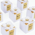 thumbnail image 1 of Gingprous 20 Pcs White 3.54 inch Wedding Favor Boxes with Thanks Card Square Flower Candy Boxes Paper Bridal Gift Box for Guests Wedding Bridal Shower Birthday Party Anniversary, 1 of 9