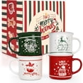 thumbnail image 1 of Gingprous Christmas Mugs Set of 4, Christmas Coffee Mug with Festival Design, Christmas Gifts for Women Men, Family, Holiday Mugs, 13 Oz, 1 of 7
