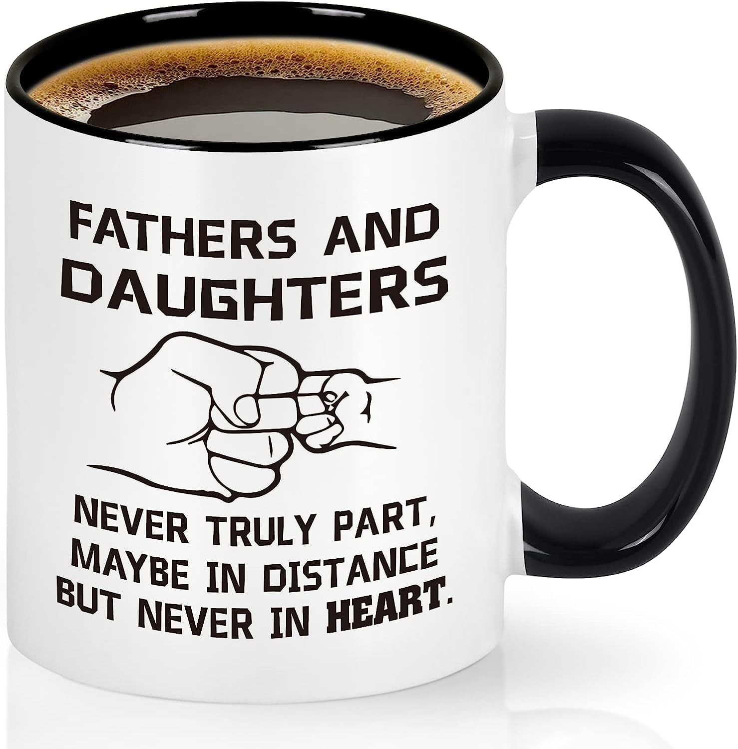 Gingprous Dad Gifts from Daughter,Fathers Day Birthday Gifts Cup for Dad, Fathers and Daughters Never Truly Part Coffee Mugs,11oz
