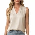 thumbnail image 1 of Gingprous V Neck Pleated Tank Tops for Women Sleeveless Casual Business Blouse Summer Spring Lightweight Comfy Vest Shirt, 1 of 8