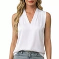 thumbnail image 1 of Gingprous V Neck Pleated Tank Tops for Women Sleeveless Casual Business Blouse Summer Spring Lightweight Comfy Vest Shirt, 1 of 8