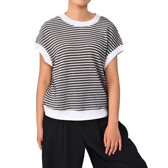 Gingprous Womens Trendy Striped Vest Summer Lightweight Knitted Tank Top Casual Office Wear Stretch Comfort