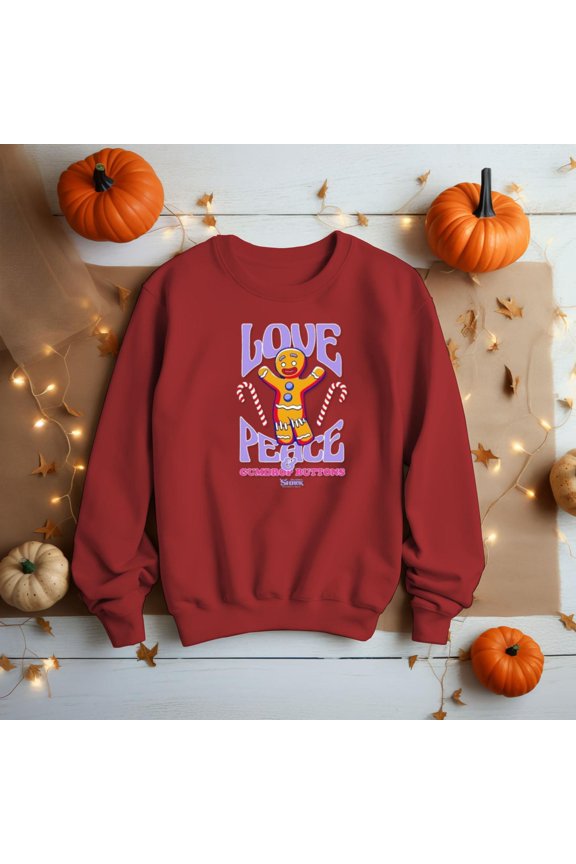 Gingy Love Peace and Gumdrop Buttons shirt-removebg-preview