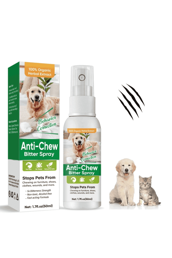 No Chew Spray for Dogs, Bitter Apple Spray for Dogs to Stop Chewing Licking, Bitter Apple Spray for Dogs Bitter, Cats and Dogs Training Spray Behavior Aids, Stop Destructive Chewing Licking
