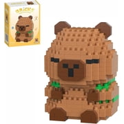 GiniPlanet Capybara Mini Building Blocks for Kids, 360PCS-Mini Capybara Figurines Building Set for Boys Girls, Home Office D cor, Party Favors for Adults and TeensCapybara with Turtle Backpack