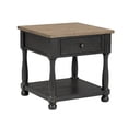 thumbnail image 1 of Ginie End Table, 1 Drawer, Black Brown Solid Rubberwood, 24 Inch, 1 of 3