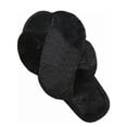 thumbnail image 1 of Ginisom Women's Fuzzy Slippers Cross Band Fluffy Open Toe House Slide Slipper, 1 of 6