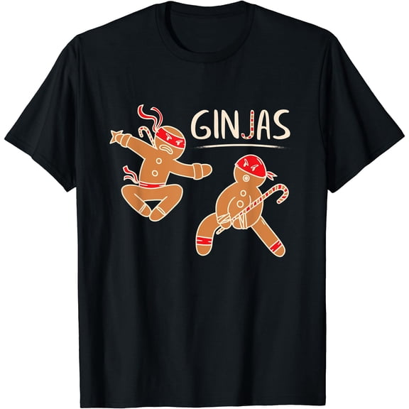 Ginjas Gingerbread Ninja Pun Krismast T-Shirt