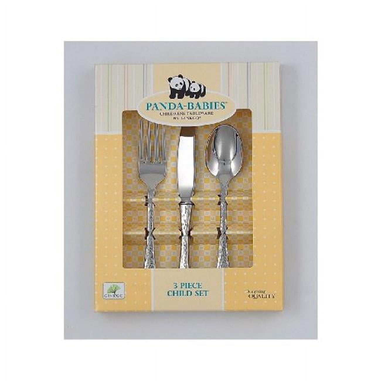 Ginkgo 1810 Stainless Steel PandaBabies 3 Piece Childs Set
