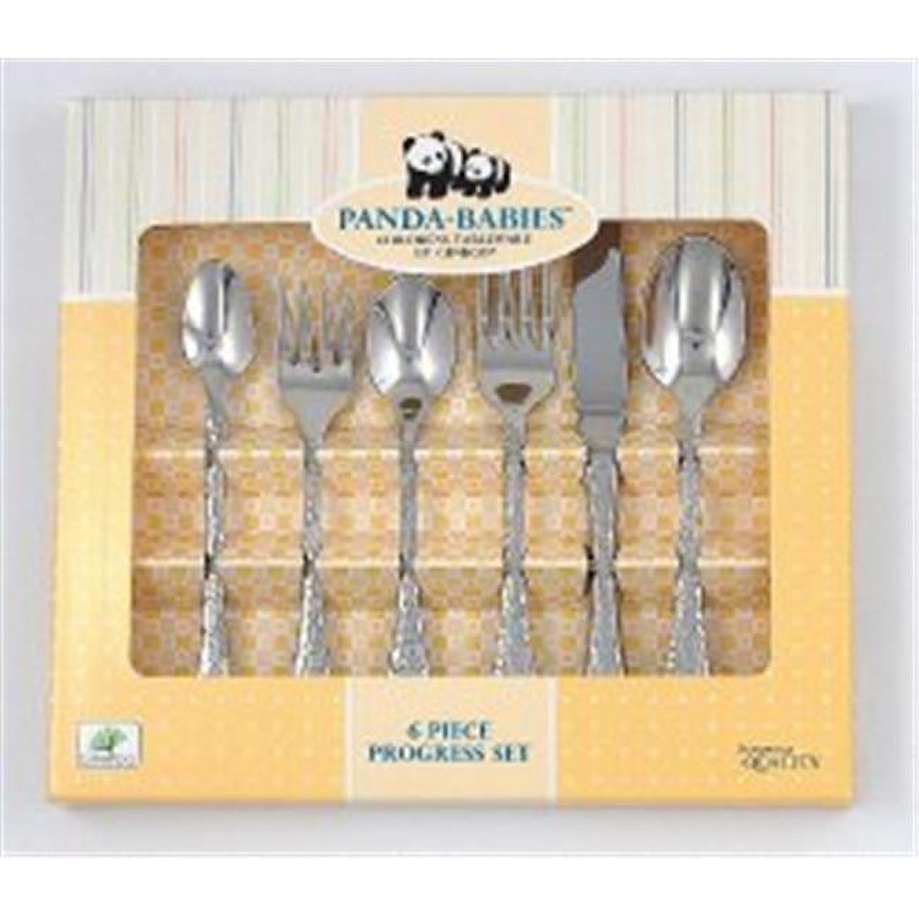 Ginkgo 1810 Stainless Steel Panda Babies 6 Piece Progress Set
