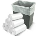 thumbnail image 1 of Ginkgo 240 Count 8 Gallon Trash Bags Medium Kitchen Garbage Bags, White, Fragrance Free, 1 of 6