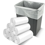 Ginkgo 240 Count 8 Gallon Trash Bags Medium Kitchen Garbage Bags, White, Fragrance Free