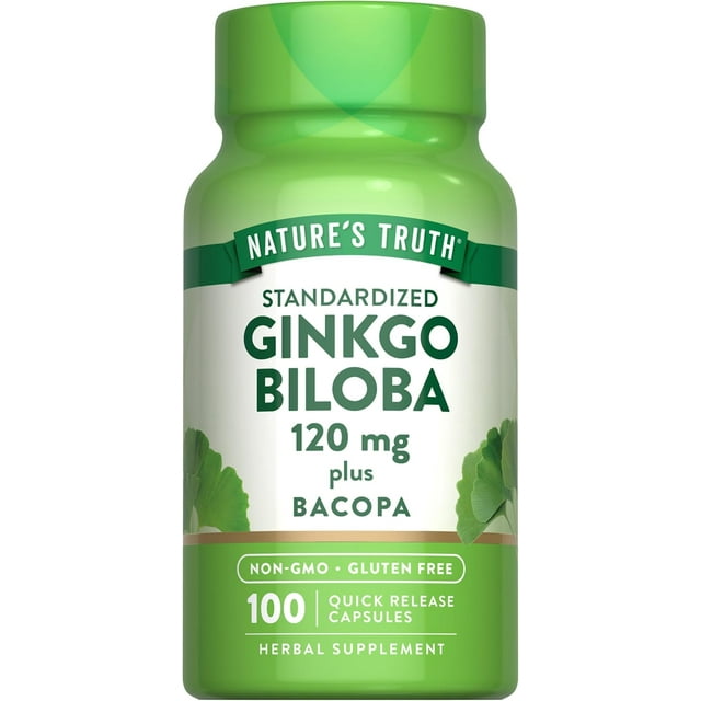 Nature's Truth Ginkgo Biloba 120mg Leaf Supplements | 100 Capsules with ...