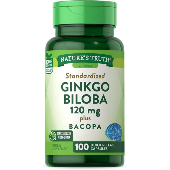 Ginkgo Biloba | 120mg | 100 Capsules | Standardized Extract | Non-GMO and Gluten Free Supplement | by Nature's Truth