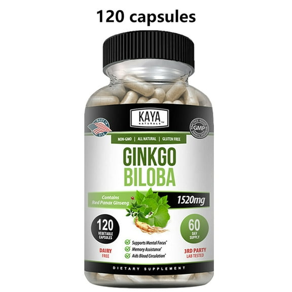 Ginkgo Biloba 1520mg - Support healthy Brain Function, Memory Assitant - 120 Capsules