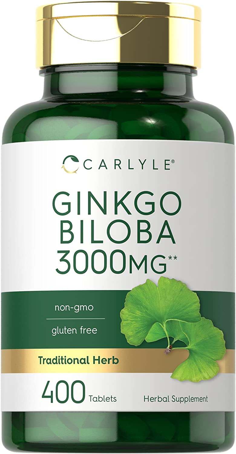 Ginkgo Biloba 3000mg | 400 Tablets | Vegetarian Supplement | by Carlyle