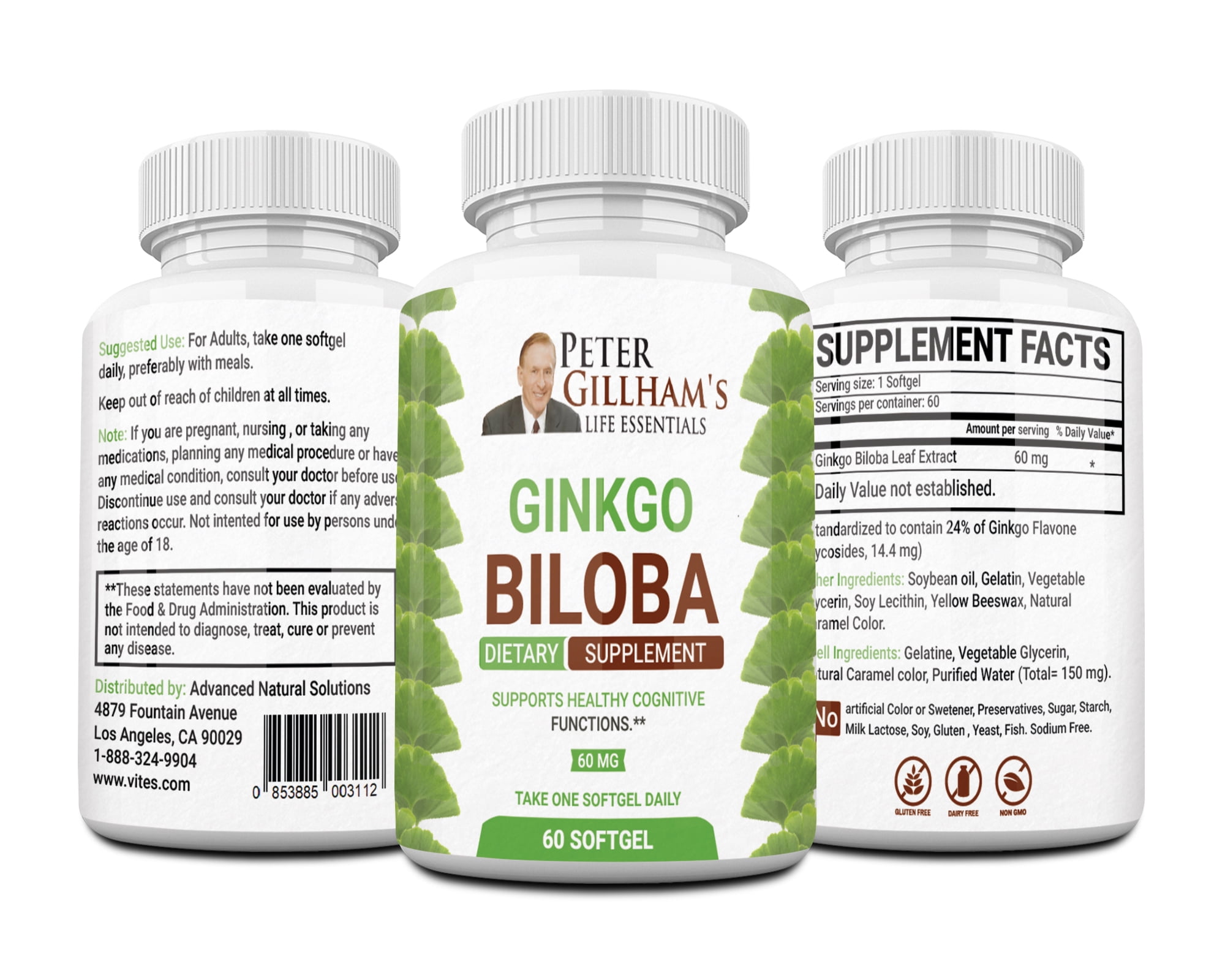 Ginkgo Biloba 60mg 60 Caps Peter Gillham's Life Essentials