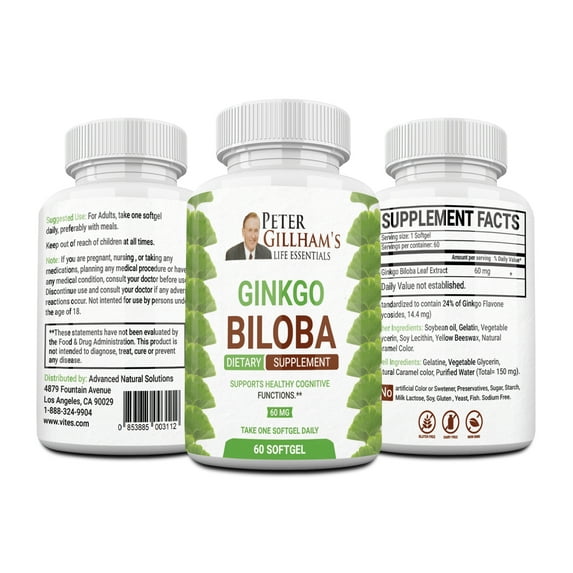 Ginkgo Biloba 60mg 60 Caps Peter Gillham's Life Essentials