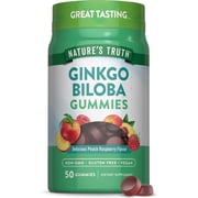 Ginkgo Biloba Gummies | Vegan, Non-GMO & Gluten Free Extract Supplement | 50 Count | Natural Peach Raspberry Flavor | by Nature's Truth