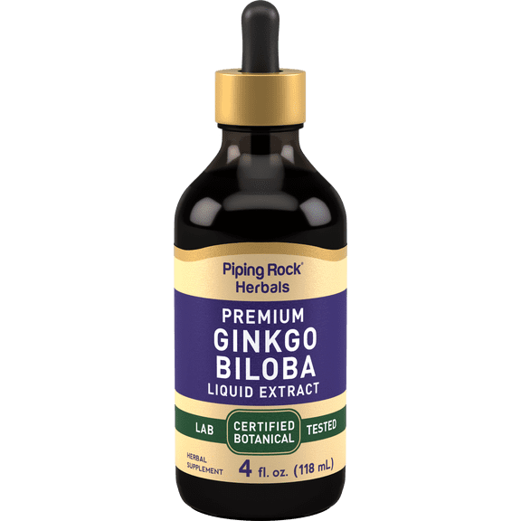 Ginkgo Biloba Supplements | 4 fl oz for Men and Women | by Piping Rock